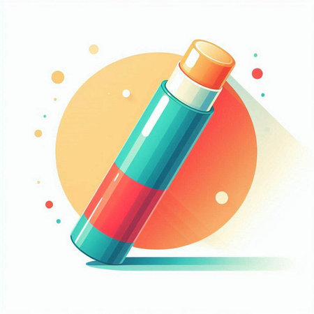 Illustration of a Colorful Lighter on a Colored Backgroundのイラスト素材