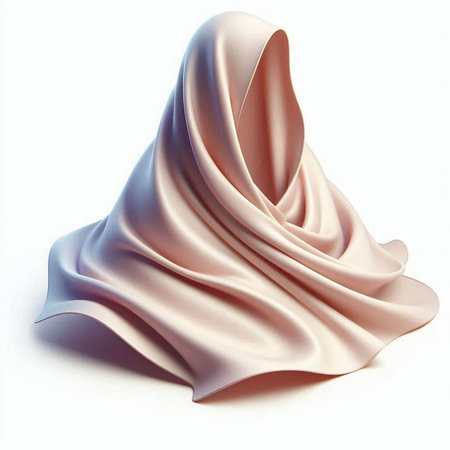 pink silk isolated on white background. Clipping path included.のイラスト素材