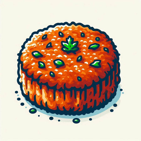 Illustration of a cake with a strawberry on a white background.のイラスト素材