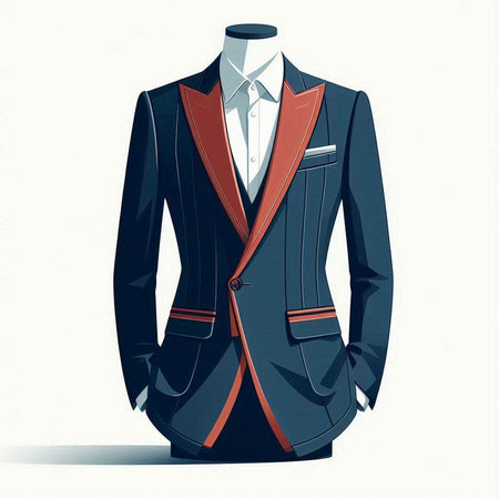 Tuxedo. Vector illustration of a suit on a mannequin.のイラスト素材