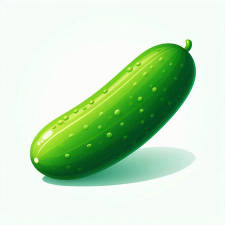 Cucumber on white background. Vector illustration. Eps 10.のイラスト素材