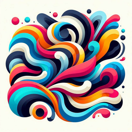 Abstract colorful background with swirls and lines. Vector illustration. Eps 10のイラスト素材
