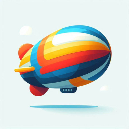 Airship icon vector illustration. Colorful airship flat style.のイラスト素材