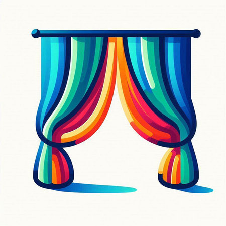 Colorful curtains on a white background. Vector illustration. Eps 10のイラスト素材