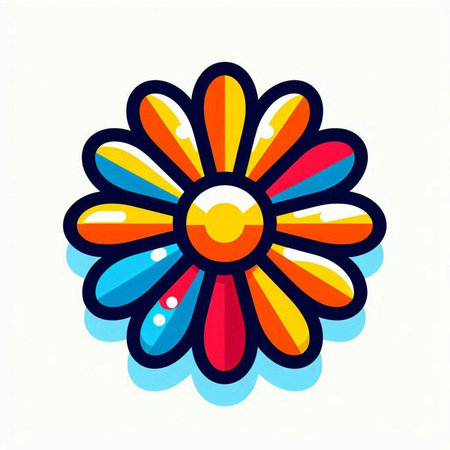 Colorful flower icon isolated on white background. Vector illustration. Eps 10.のイラスト素材