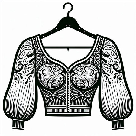Tattoo art, sketch of a jacket on a hangerのイラスト素材