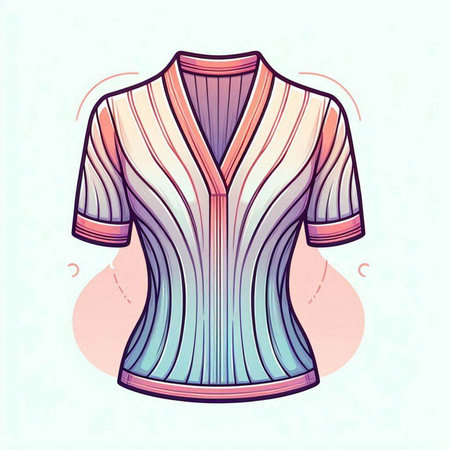 Illustration of women's blouse in retro style. Vector illustrationのイラスト素材