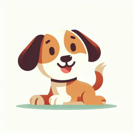 Cute dog on a white background. Vector illustration in cartoon style.のイラスト素材