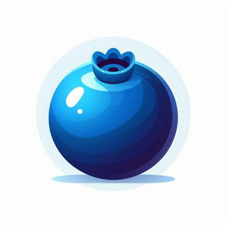 Blue pomegranate on a white background. Vector illustration.のイラスト素材