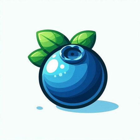 Blueberry vector illustration. Isolated on white background. Blueberry icon.のイラスト素材