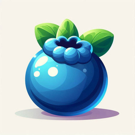 Vector illustration of blueberry in cartoon style. Isolated on white background.のイラスト素材
