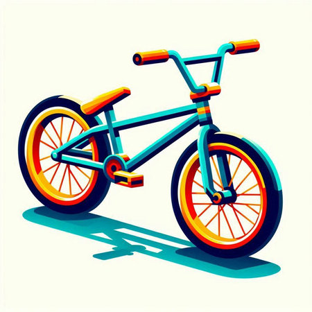bicycle isolated on white background. Vector illustration in cartoon style.