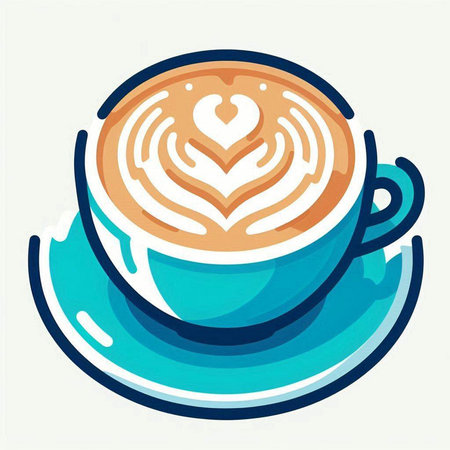 Coffee cup with heart shape on top. Vector illustration.のイラスト素材