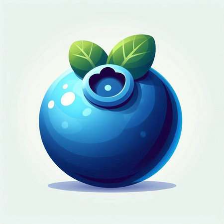 Blueberry with leaves on a white background. Vector illustration. Eps 10のイラスト素材
