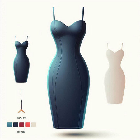 Womens dress on a mannequin. Vector illustration.のイラスト素材