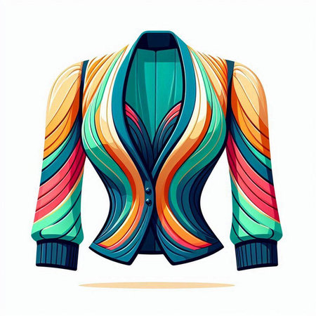 Vector illustration of a jacket with a pattern on a white background.のイラスト素材