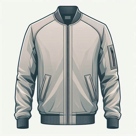 Men's bomber jacket isolated on a white background. Vector illustration.