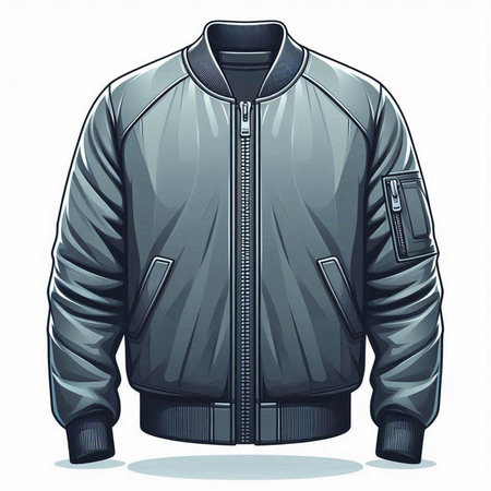 Men's jacket with a hood on a white background. Vector illustrationのイラスト素材