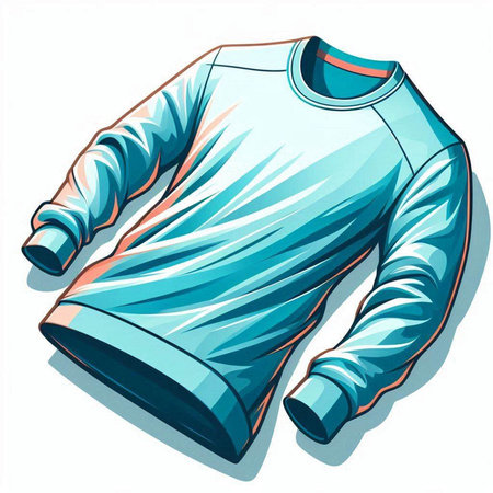 Vector illustration of blue sportswear, sweatshirt isolated on white backgroundのイラスト素材