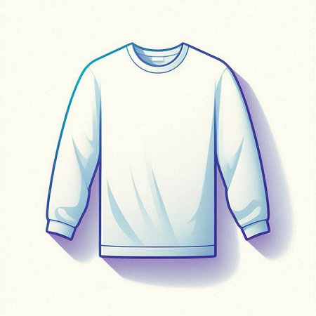 Illustration of a long sleeve t-shirt on a white backgroundのイラスト素材