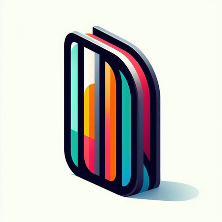 letter D in 3d isometric style, computer generated icon, vector illustrationのイラスト素材