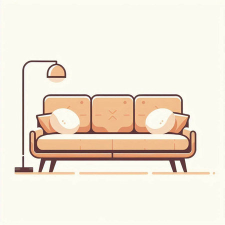 Sofa in flat style. Vector illustration of a sofa.のイラスト素材