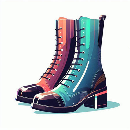 Women's boots. Vector illustration. Isolated on white background.