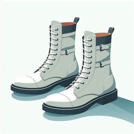 Illustration of a pair of women's winter boots on a white background
