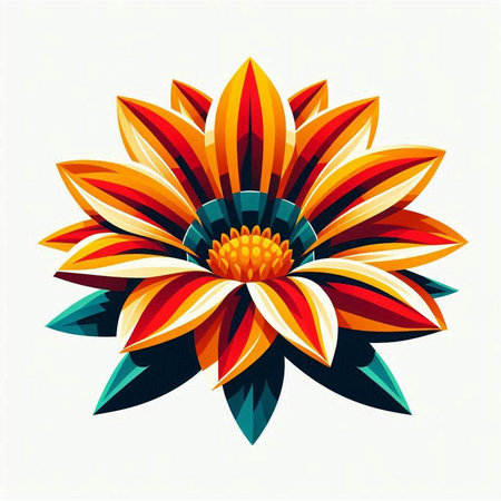 Illustration of a stylized flower on a white background - vectorのイラスト素材