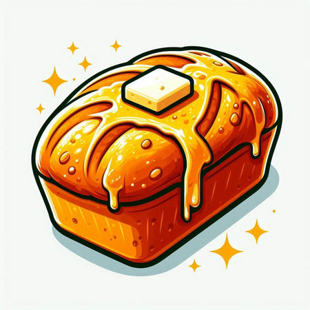 Cake with honey. Vector illustration of a sweet cake with honey.のイラスト素材