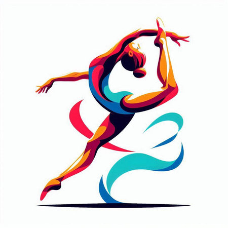 Ballet dancer. Colorful vector illustration. Isolated on white background.のイラスト素材
