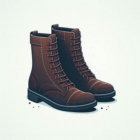 Illustration of a pair of boots on a white background - vector