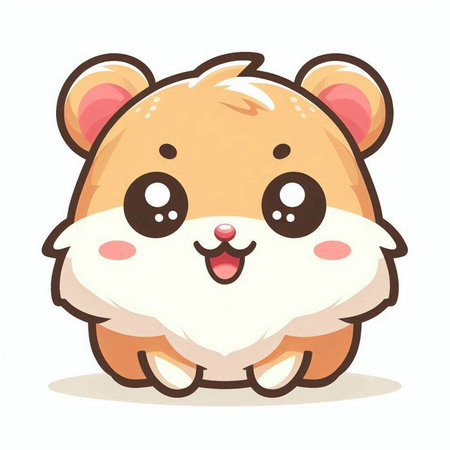 Cute hamster isolated on white background. Cartoon character. Vector illustration.のイラスト素材