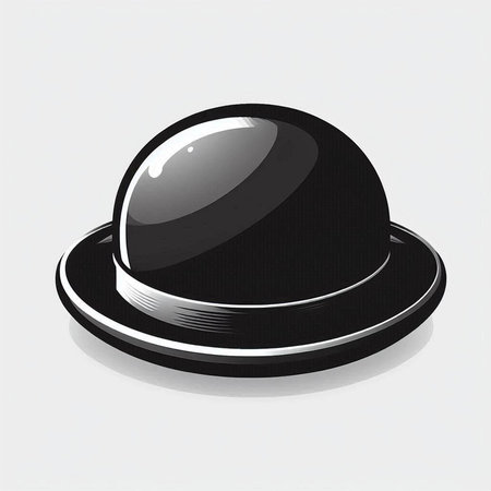 Illustration of a black hat on a white background. Vector illustration.のイラスト素材