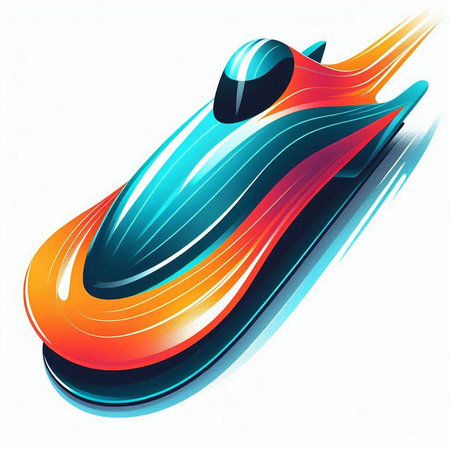 illustration of a colorful cruise ship isolated on a white background.