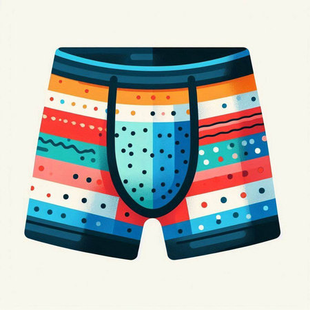 Illustration of men's trunks in retro style. Vector illustration.