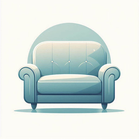 Comfortable armchair in retro style on white background. Vector illustration.のイラスト素材