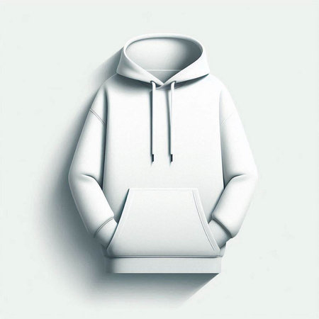 Blank white hoodie mockup isolated on white background 3d renderingのイラスト素材
