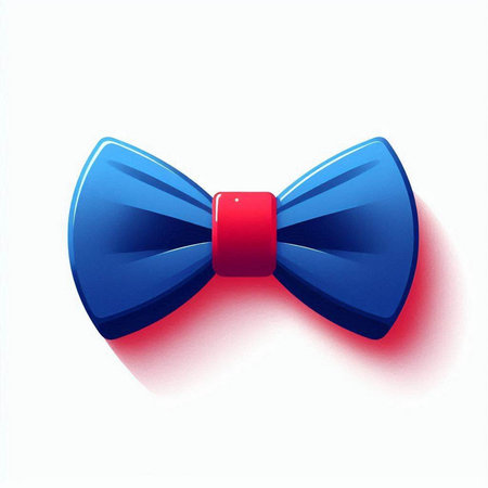 Illustration of a blue bow tie isolated on a white background.のイラスト素材