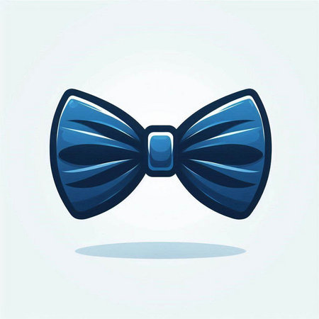 Blue bow tie isolated on white background. Vector illustration in retro style.のイラスト素材