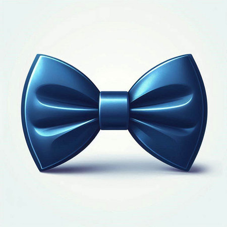 blue bow tie isolated on white background. 3d render illustration.のイラスト素材