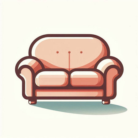 Illustration of a sofa isolated on a white background. Vector illustration.のイラスト素材