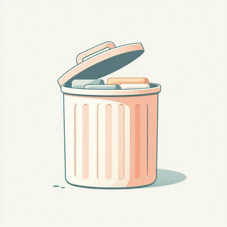 Vector illustration of a trash can with a lid and a lid.のイラスト素材