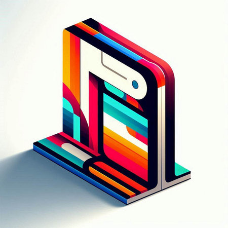 Vector isometric illustration of a colorful printer. 3D rendering.のイラスト素材