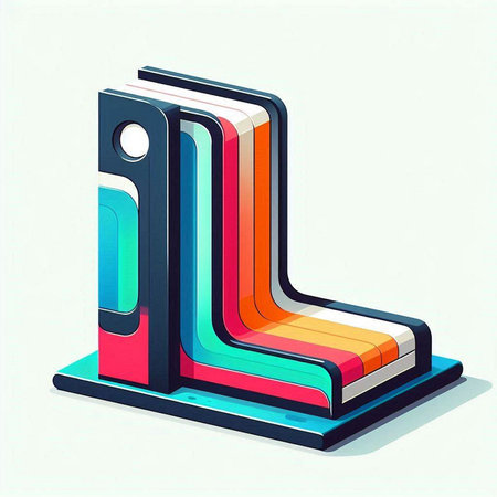 Illustration of a book with a bookmark on a white background.のイラスト素材