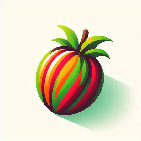 Colorful apple on white background. Vector illustration. Eps 10.のイラスト素材