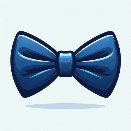 Illustration of a blue bow tie isolated on a white background.のイラスト素材