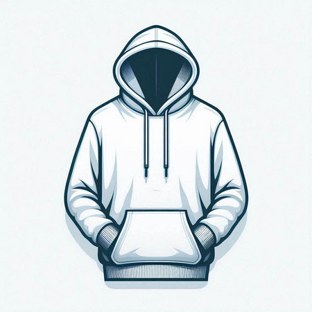 Illustration of a hooded sweatshirt on a white background.のイラスト素材