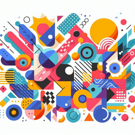 Abstract colorful background with geometric elements. Vector illustration. Eps 10.