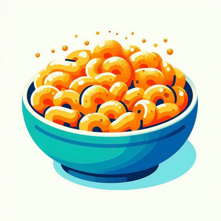 Bowl of cereal. Vector illustration isolated on a white background.のイラスト素材